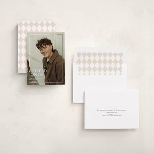 This is a salt graduation announcements with foil pressed by Stephanie Hawkes called classic tassel printing on recycled smooth signature in standard