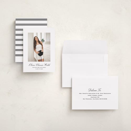This is a ink graduation announcements with standard by Megan Davis called cecilie printing on recycled smooth signature in grand
