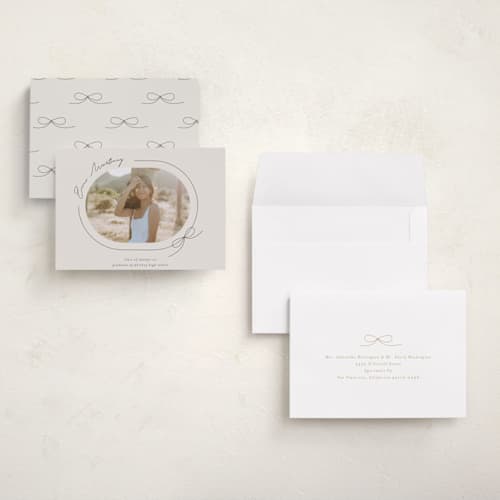 This is a latte graduation announcements with standard by Blustery August called etna printing on recycled smooth signature in grand