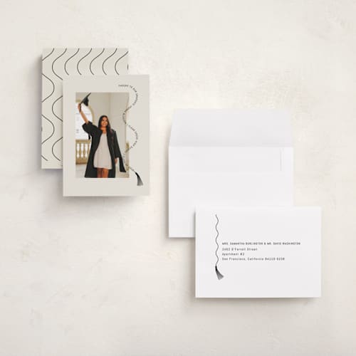 This is a nero graduation announcements with standard by Pati Cascino called celebra printing on recycled smooth signature in grand