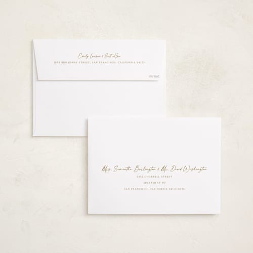 This is a snow graduation announcements with standard by Sarah Curry called graduate script printing on recycled smooth signature in grand