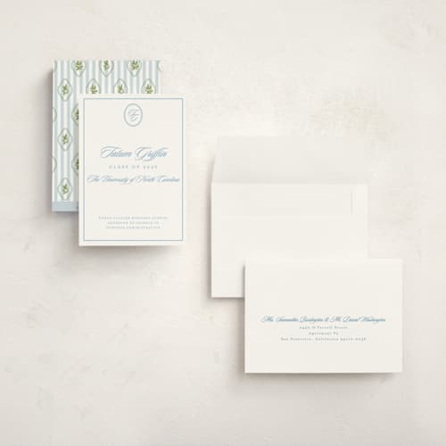 This is a capri graduation announcements with standard by Creo Study called scripted printing on signature in grand