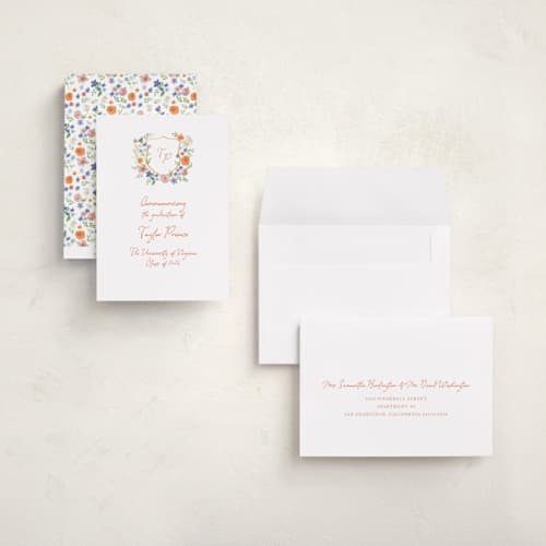 This is a hoos graduation announcements with standard by Cass Loh called wildflowers crest printing on signature in grand