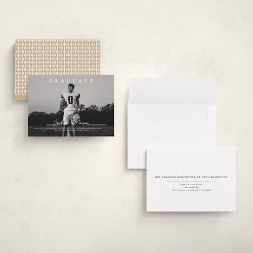 This is a snow graduation announcements with standard by Kaydi Bishop called balance printing on recycled smooth signature in grand
