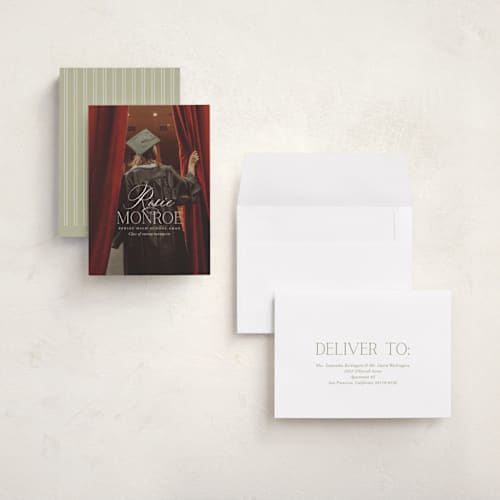 This is a cotton graduation announcements with standard by Oscar and Emma - Karly Depew called classic allure printing on recycled smooth signature in grand