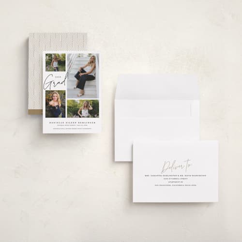 This is a cloud graduation announcements with standard by That Girl Press called around the corner printing on recycled smooth signature in grand