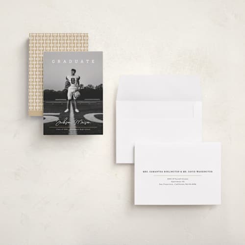 This is a snow graduation announcements with standard by Kaydi Bishop called balance printing on recycled smooth signature in grand