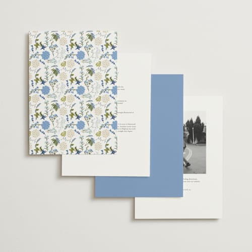 This is a coastal wedding invitations with foil pressed by Susan Moyal called garden whisper printing on signature in grand
