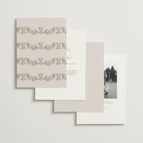 This is a vanilla wedding invitations with foil pressed by Petra Kern called manuet printing on signature in grand