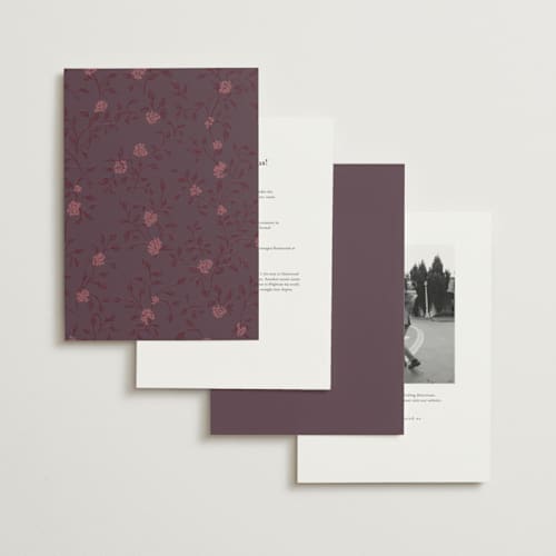 This is a merlot wedding invitations with foil pressed by Grae called meet me in the garden printing on signature in grand