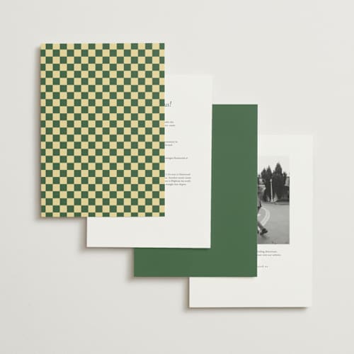 This is a citrus wedding invitations with standard by Angela Quan called grid printing on signature in grand