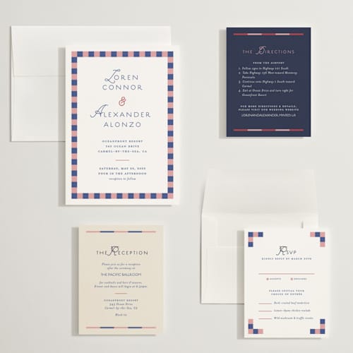 This is a bluebird wedding invitations with standard by Angela Quan called grid printing on signature in grand