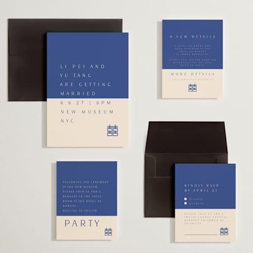 This is a marseille bleu wedding invitations with standard by Deborah Chou called two toned printing on signature in grand