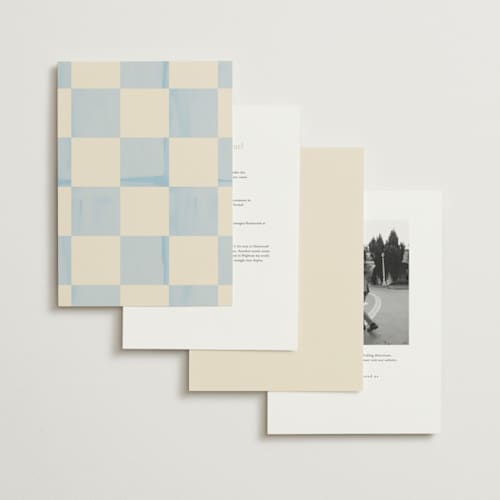 This is a ivory wedding invitations with standard by Baumbirdy called checker wash printing on signature in grand