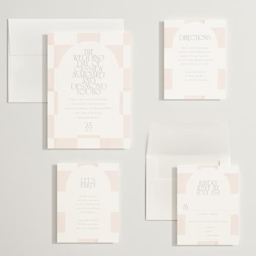 This is a cloud wedding invitations with standard by Baumbirdy called checker wash printing on signature in grand