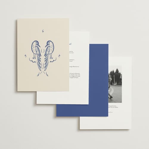 This is a marseille bleu wedding invitations with standard by Ani Somi called santa catalina printing on signature in grand