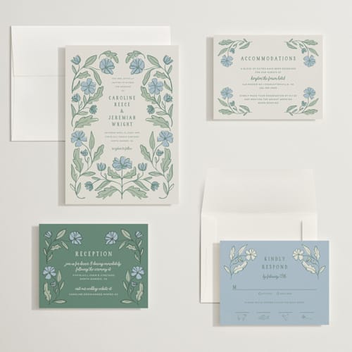 This is a garden wedding invitations with standard by Kelly Watkins called botanical printing on signature in grand
