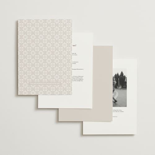 This is a cream wedding invitations with standard by Kristen Smith called lace trim printing on signature in grand