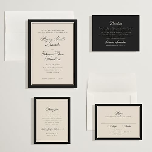 This is a raven wedding invitations with standard by chocomocacino called krytharaki printing on signature in grand