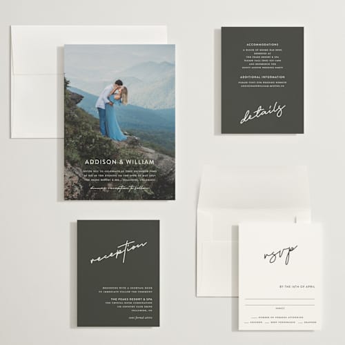 This is a cloud wedding invitations with standard by Pine Street Creative called as if a dream printing on signature in grand
