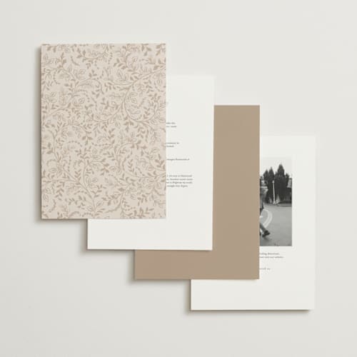 This is a ivory wedding invitations with standard by Paper Raven Co. called vintage romance printing on signature in grand