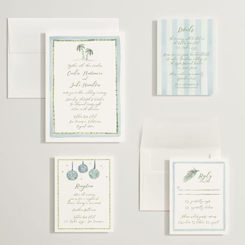 This is a celeste wedding invitations with standard by Pati Cascino called alento printing on signature in grand