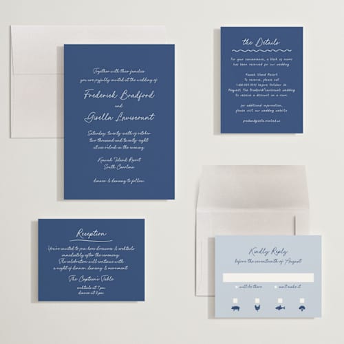 This is a santorini wedding invitations with standard by chocomocacino called strazzate printing on signature in grand