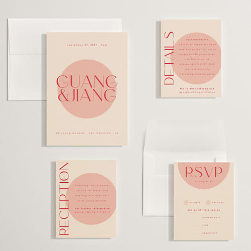 This is a blossom wedding invitations with standard by Hudson meet Rose called unity printing on signature in grand