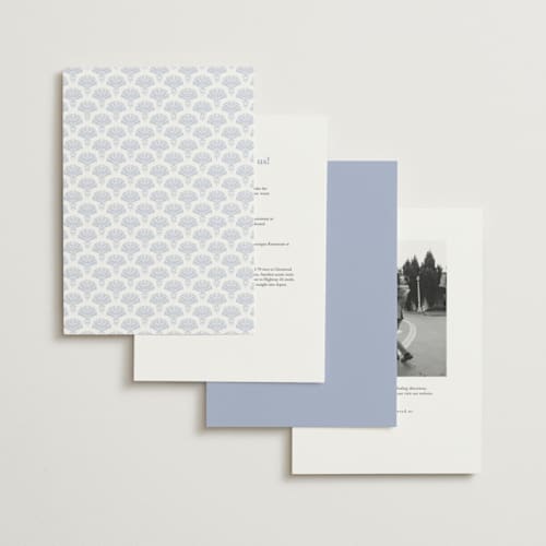This is a pale cerulean wedding invitations with standard by Sabrin Deirani called ocean dreams printing on signature in grand