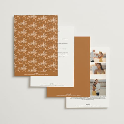 This is a earth wedding invitations with standard by Shiny Penny Studio called disney's mickey mouse tropical frame printing on signature in grand