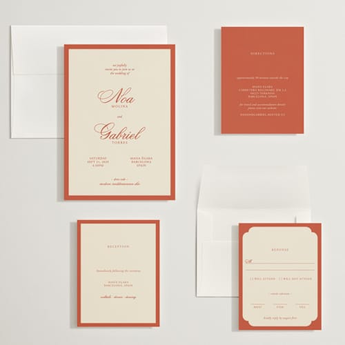 This is a cherry wedding invitations with standard by Ani Somi called borders printing on signature in grand