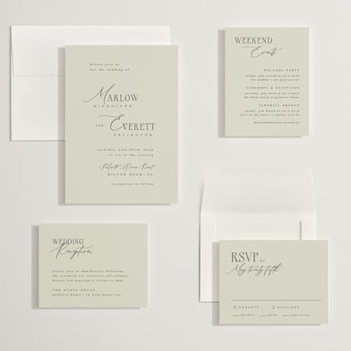 This is a spring wedding invitations with standard by Kelly Schmidt called scripted initials printing on signature in grand