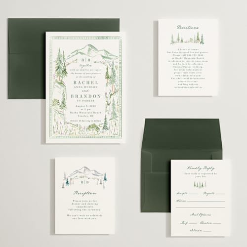 This is a meadow wedding invitations with standard by Petra Kern called plain air printing on signature in grand