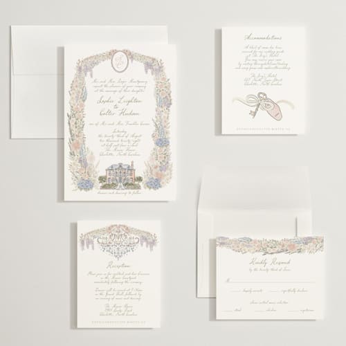 This is a petal wedding invitations with standard by Jenna Holcomb called charlotte printing on signature in grand