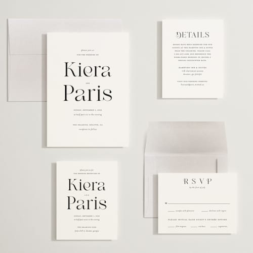 This is a tuxedo wedding invitations with standard by tuldok called embellished note printing on signature in grand
