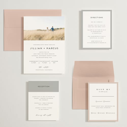 This is a linen wedding invitations with standard by Christie Garcia called picturesque printing on signature in grand