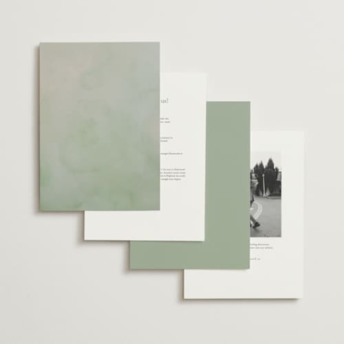 This is a moss wedding invitations with standard by Cass Loh called watercolor flowers crest printing on signature in grand