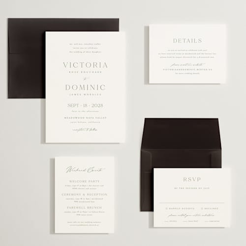This is a clover wedding invitations with standard by Kelly Schmidt called victoria printing on signature in grand