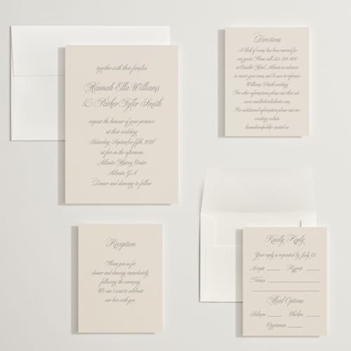 This is a ivory wedding invitations with standard by Petra Kern called let's say i do printing on signature in grand