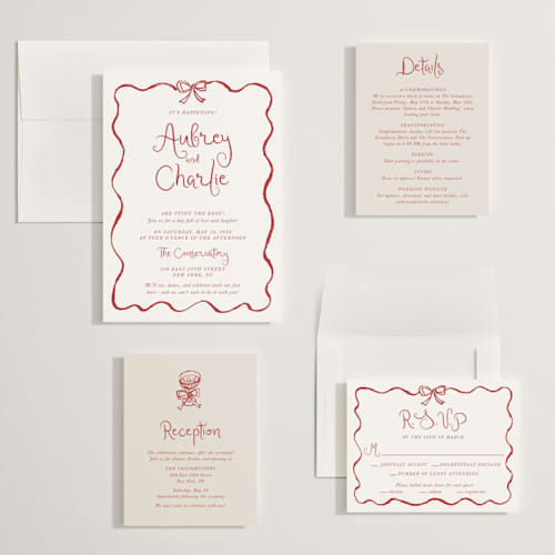 This is a wine wedding invitations with standard by Cass Loh called quirky fun printing on signature in grand