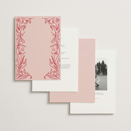This is a brick wedding invitations with standard by Julia Liverton called love in bloom printing on signature in grand