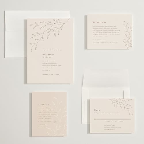 This is a taupe wedding invitations with standard by chocomocacino called tortina printing on signature in grand