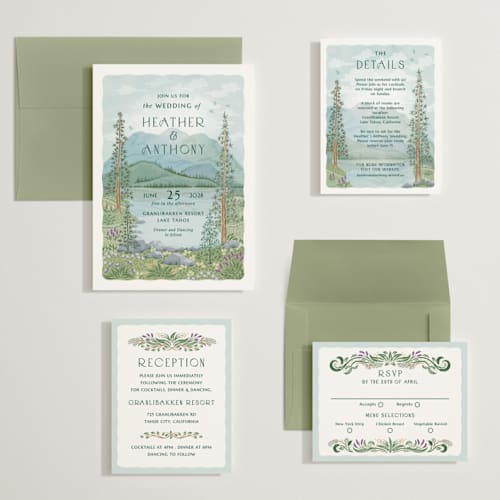 This is a spruce wedding invitations with standard by Paper Sun Studio called sierra printing on signature in grand