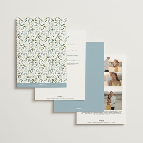 This is a coastal wedding invitations with standard by Susan Moyal called hydrangea vine printing on signature in grand