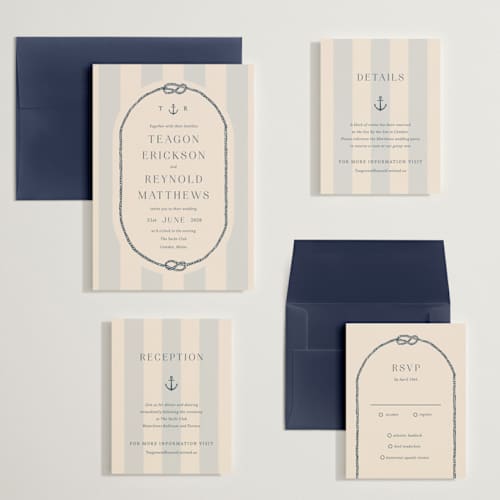 This is a sea breeze wedding invitations with standard by Rebecca Durflinger called nautical nuptials printing on signature in grand