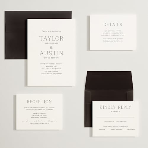 This is a cotton wedding invitations with standard by Vanessa Doyle called in love printing on signature in grand