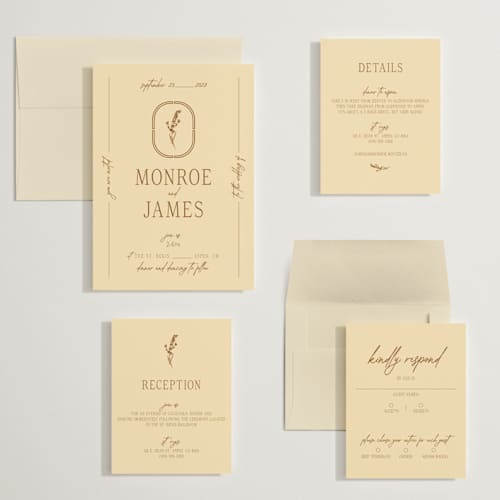 This is a bark wedding invitations with standard by Jen Ramsey called classic and floral printing on signature in grand
