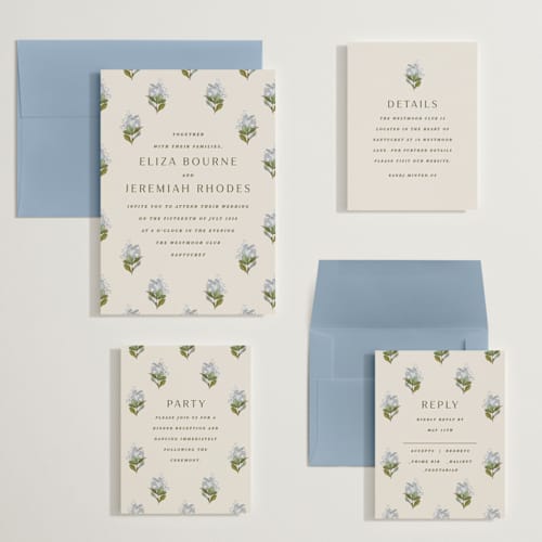 This is a almond wedding invitations with standard by Olivia Kanaley Inman called blockprint printing on signature in grand