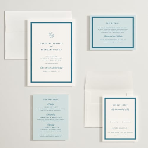 This is a ocean wedding invitations with standard by Kelly Schmidt called coast printing on signature in grand