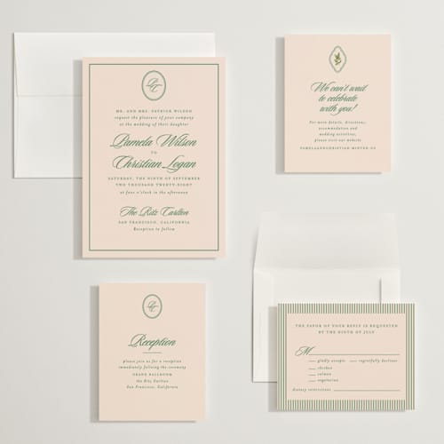 This is a emerald wedding invitations with standard by Creo Study called scripted printing on signature in grand